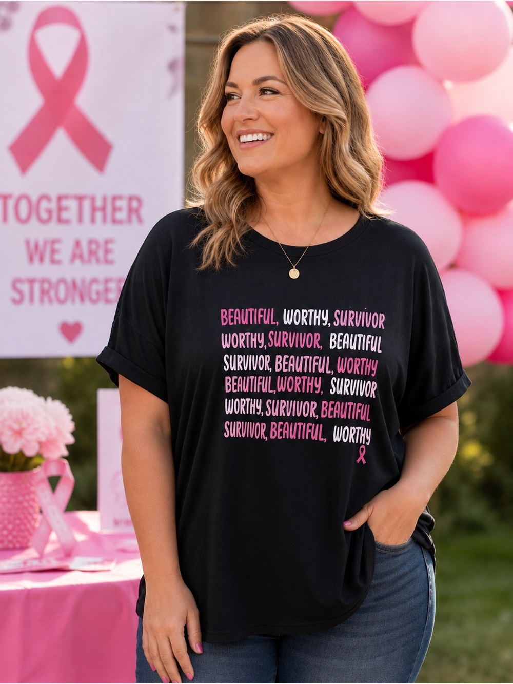 Susan G Komen By Earth Yoga Black Breast Cancer Graphic Tee Size XXL